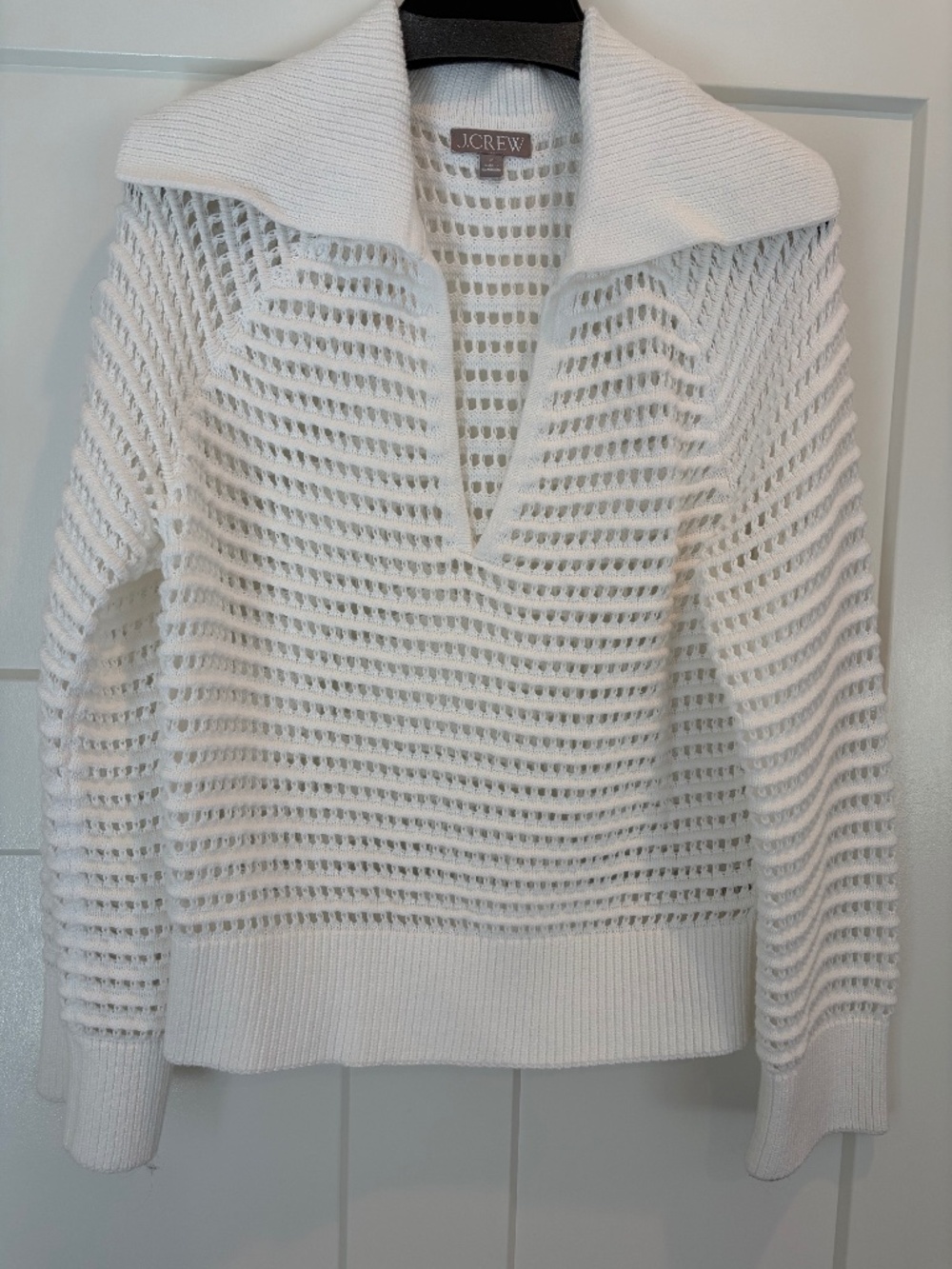 J Crew crochet white sweater